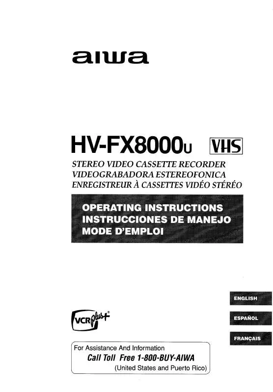 Mode d'emploi SONY HVFX8000