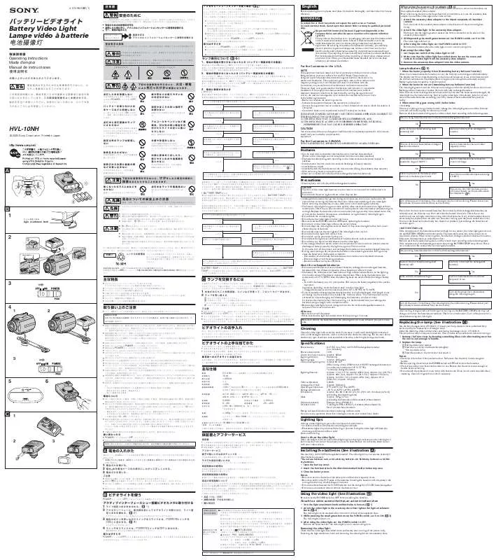 Mode d'emploi SONY HVL-10NH