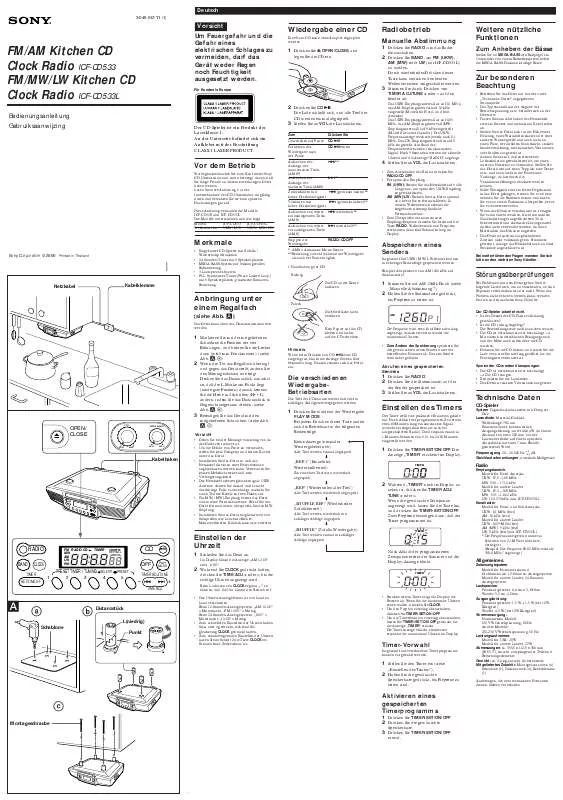 Mode d'emploi SONY ICF-CD533L