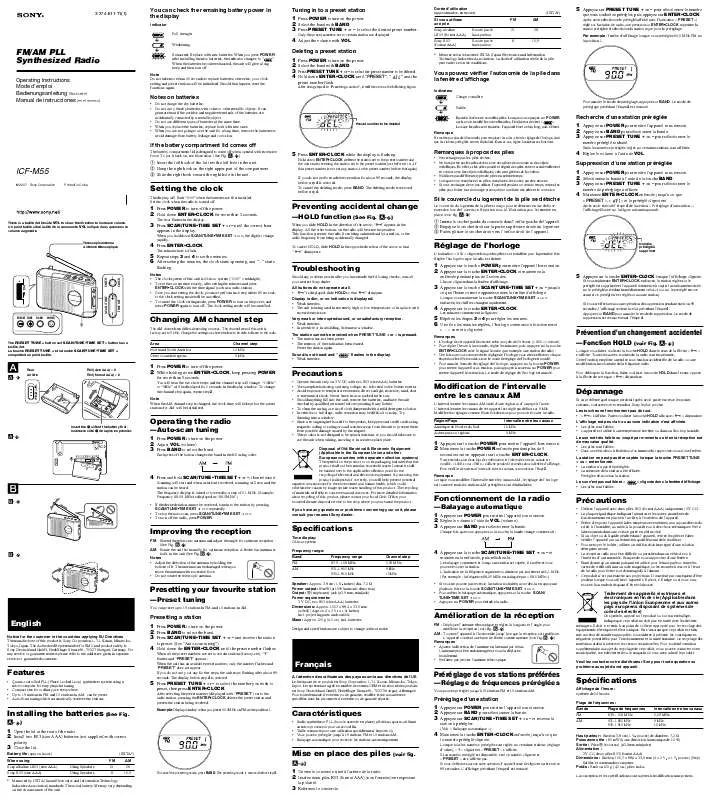 Mode d'emploi SONY ICF-M55