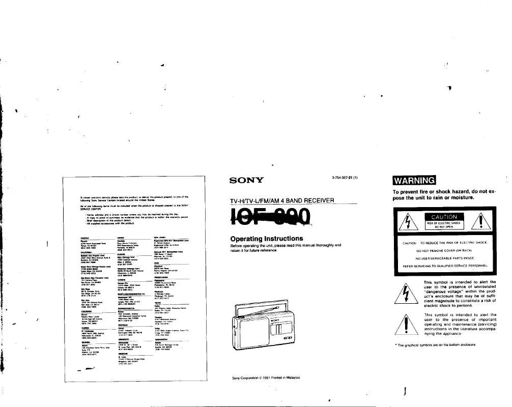 Mode d'emploi SONY ICF-890