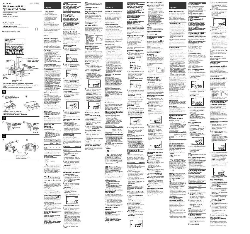 Mode d'emploi SONY ICF-C1200