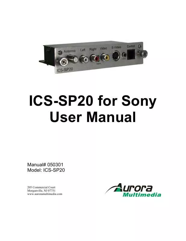 Mode d'emploi SONY ICS-SP20