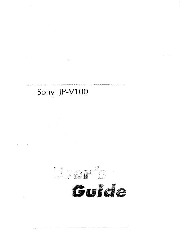 Mode d'emploi SONY IJP-V100