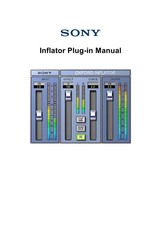 Mode d'emploi SONY INFLATOR PLUG-IN