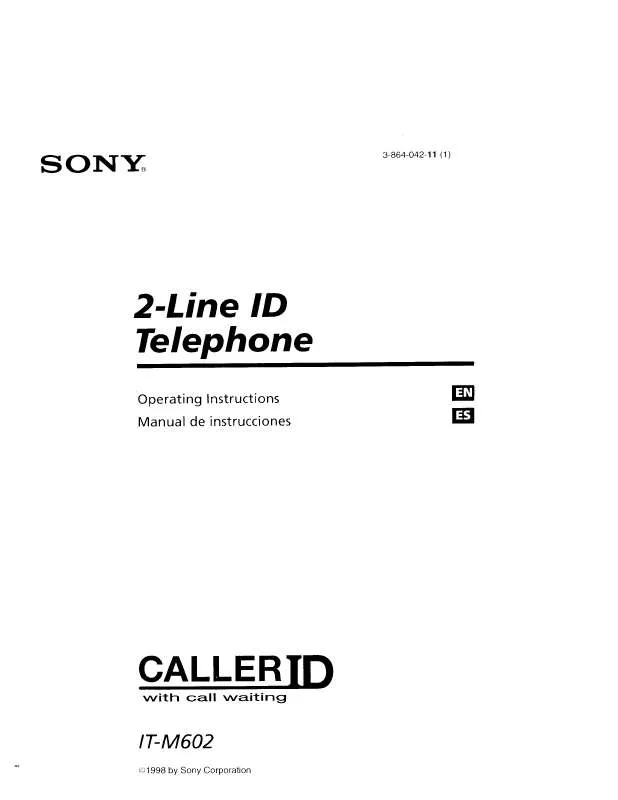 Mode d'emploi SONY IT-M602