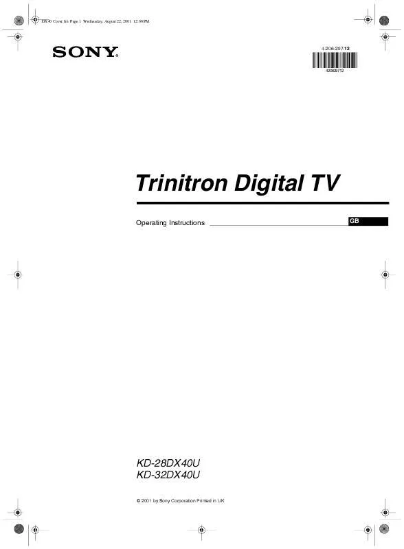 Mode d'emploi SONY KD-32DX40U