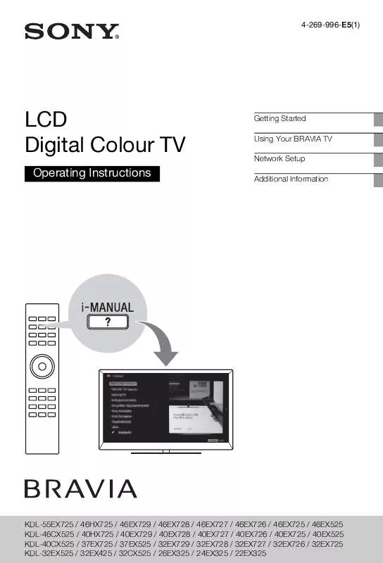 Mode d'emploi SONY KDL-22EX325