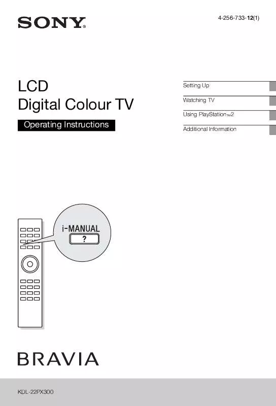 Mode d'emploi SONY KDL-22PX300