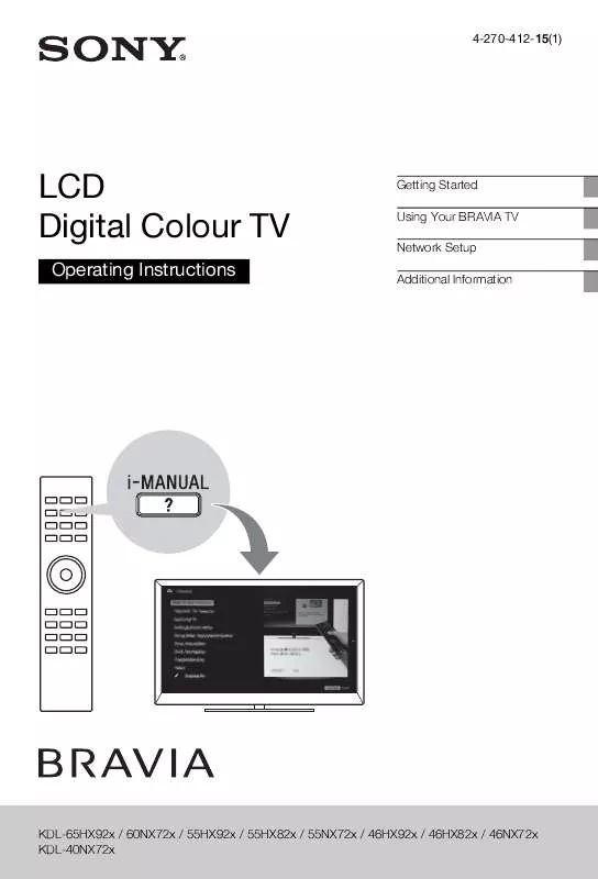 Mode d'emploi SONY KDL-40NX723