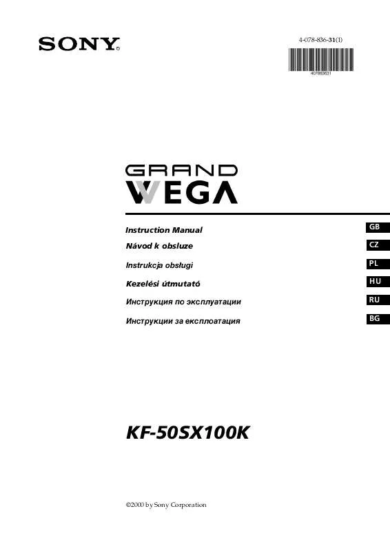 Mode d'emploi SONY KF-50SX100K