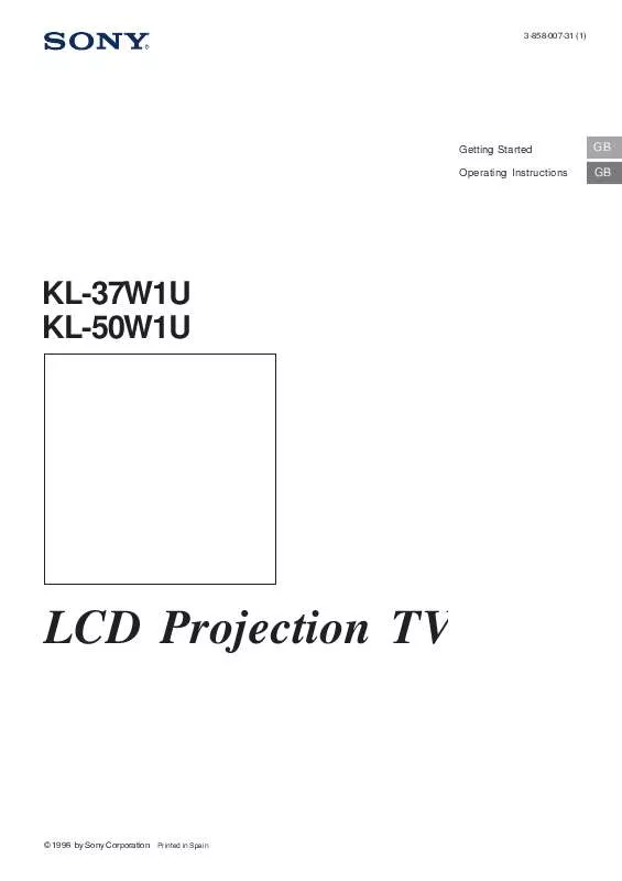 Mode d'emploi SONY KL-50W1U