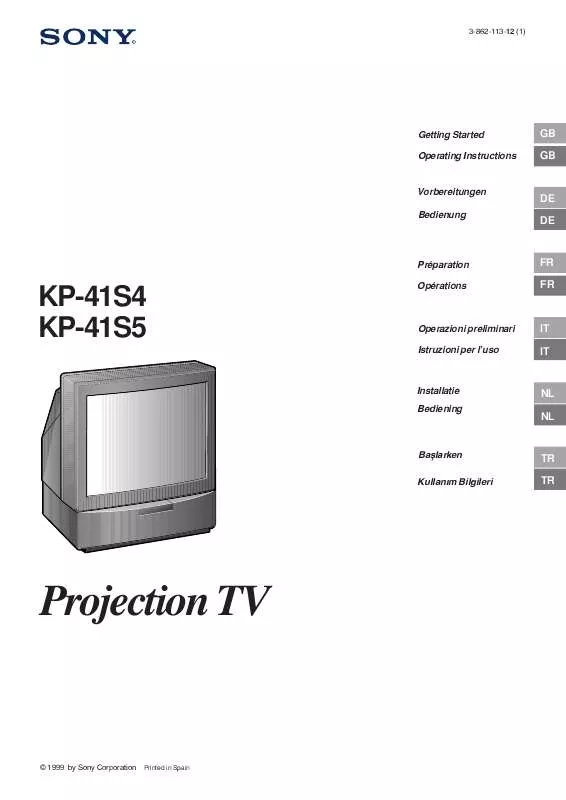 Mode d'emploi SONY KP-41S4