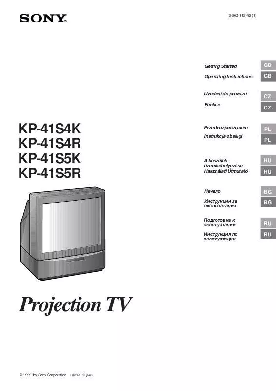 Mode d'emploi SONY KP-41S4R