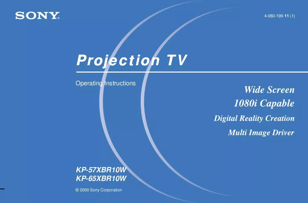 Mode d'emploi SONY KP-65XBR10W