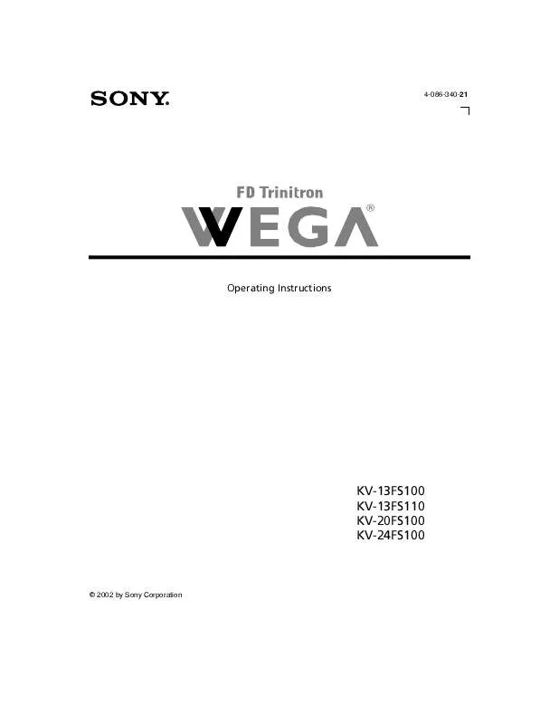 Mode d'emploi SONY KV-13FS100