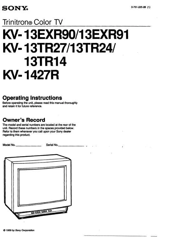 Mode d'emploi SONY KV-13TR14