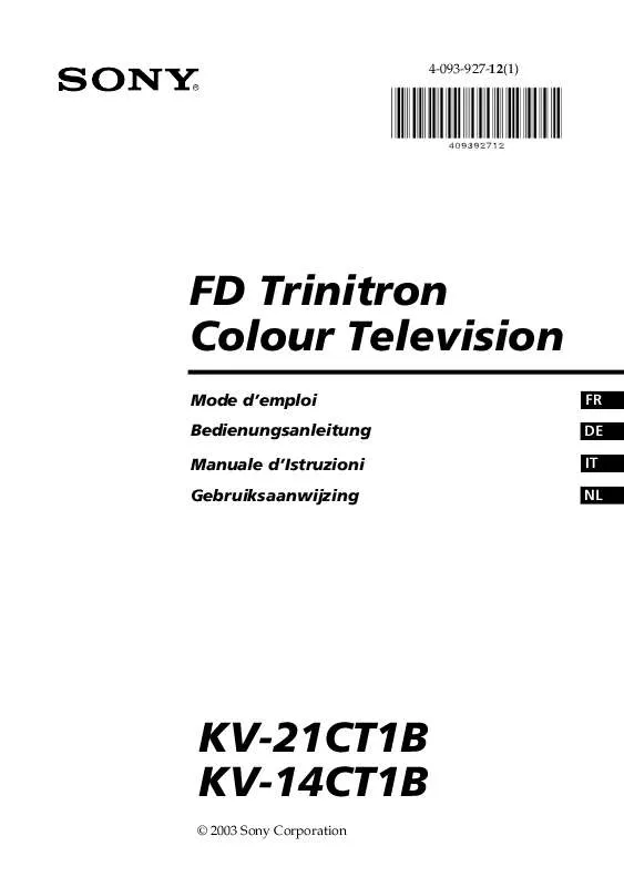 Mode d'emploi SONY KV-14CT1B