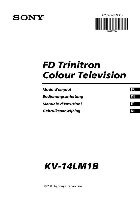 Mode d'emploi SONY KV-14LM1B