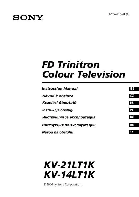 Mode d'emploi SONY KV-14LT1K