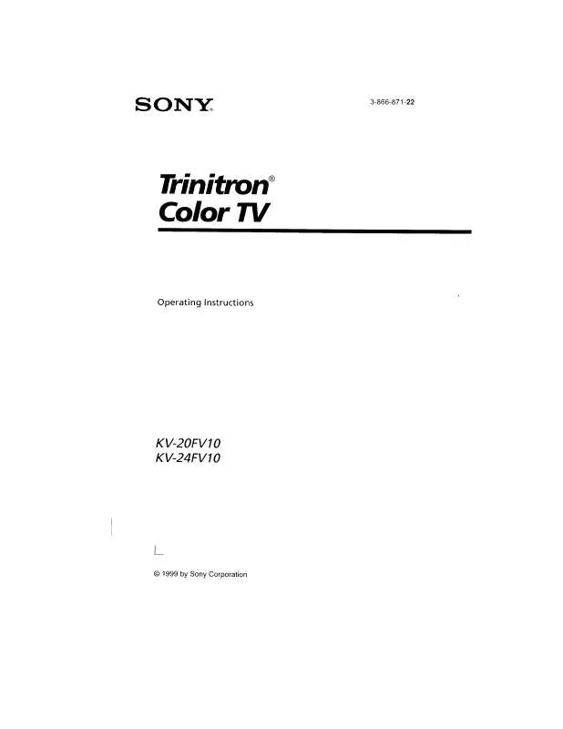 Mode d'emploi SONY KV-20FV10