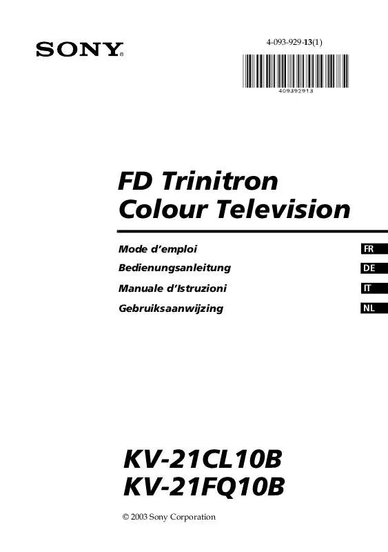 Mode d'emploi SONY KV-21CL10B