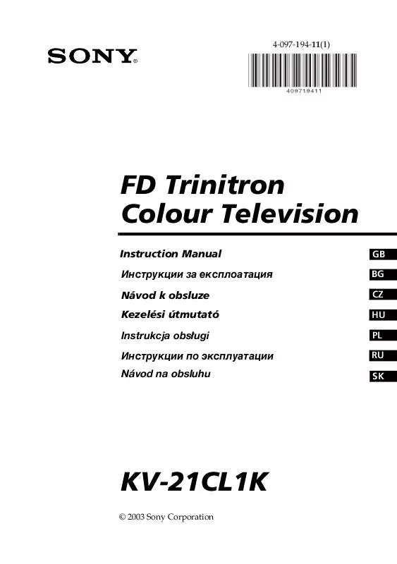 Mode d'emploi SONY KV-21CL1K