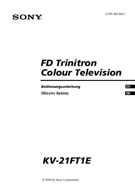 Mode d'emploi SONY KV-21FT1E