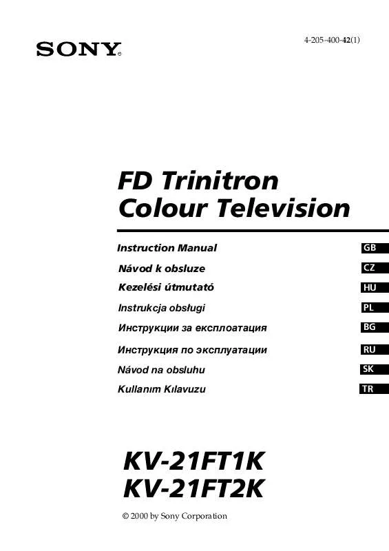 Mode d'emploi SONY KV-21FT1K