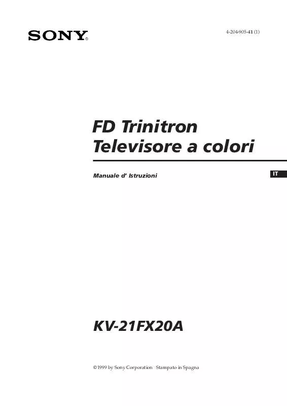 Mode d'emploi SONY KV-21FX20A