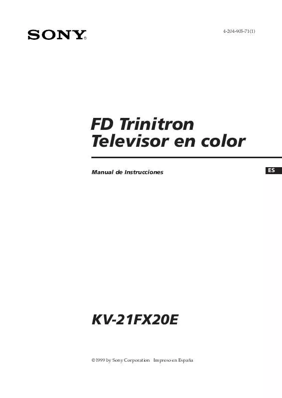 Mode d'emploi SONY KV-21FX20E