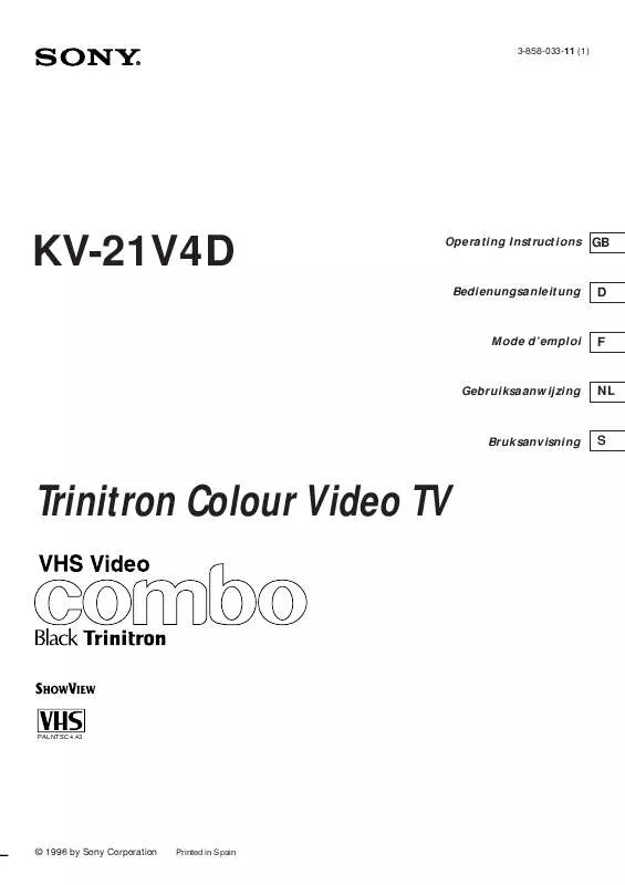 Mode d'emploi SONY KV-21V4D