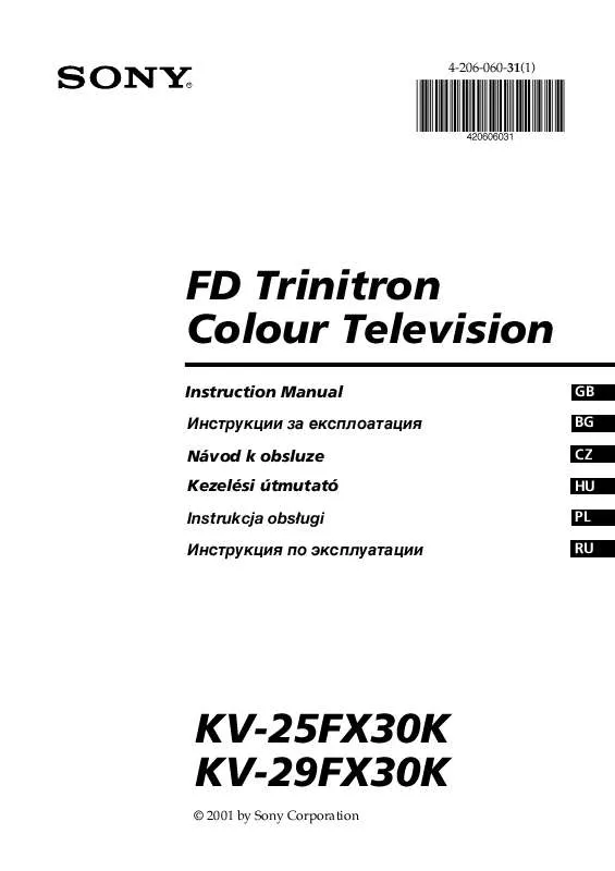 Mode d'emploi SONY KV-25FX30K