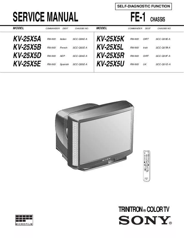 Mode d'emploi SONY KV-25X5A