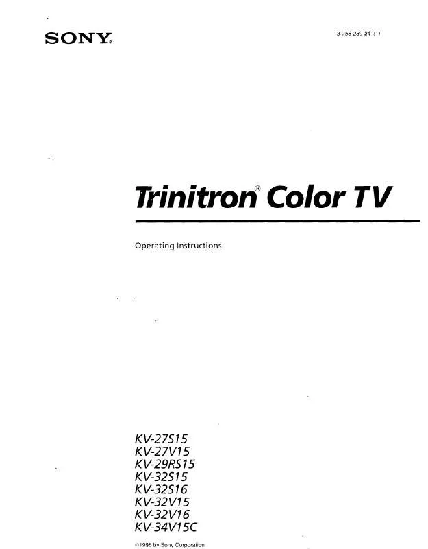 Mode d'emploi SONY KV-27V15