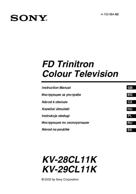 Mode d'emploi SONY KV-28CL11K