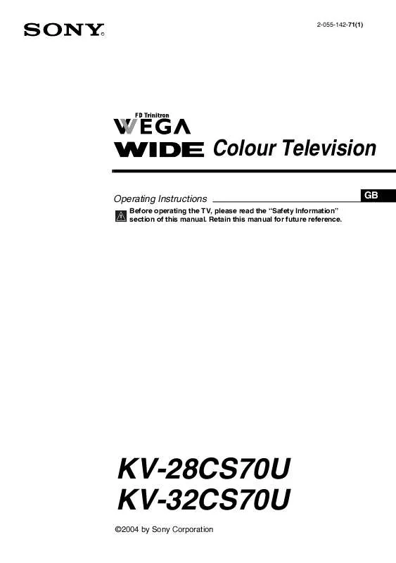 Mode d'emploi SONY KV-28CS70U