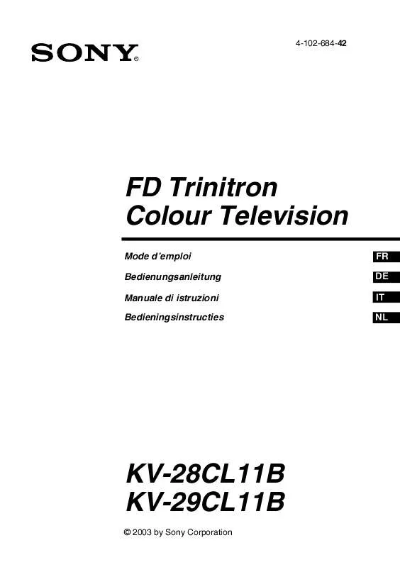 Mode d'emploi SONY KV-29CL11B