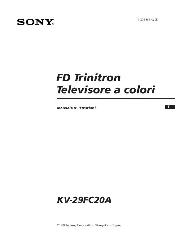 Mode d'emploi SONY KV-29FC20A