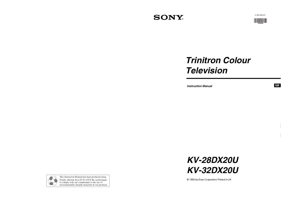 Mode d'emploi SONY KV-32DX20U