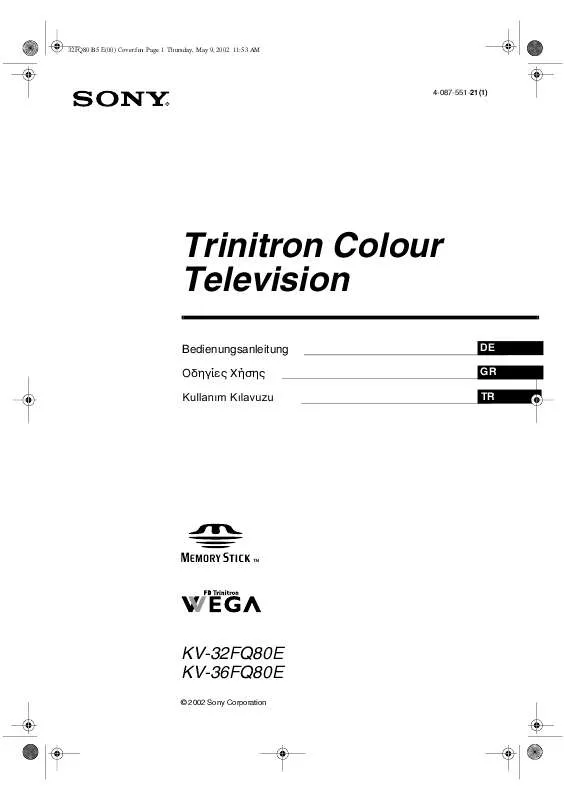 Mode d'emploi SONY KV-32FQ80E