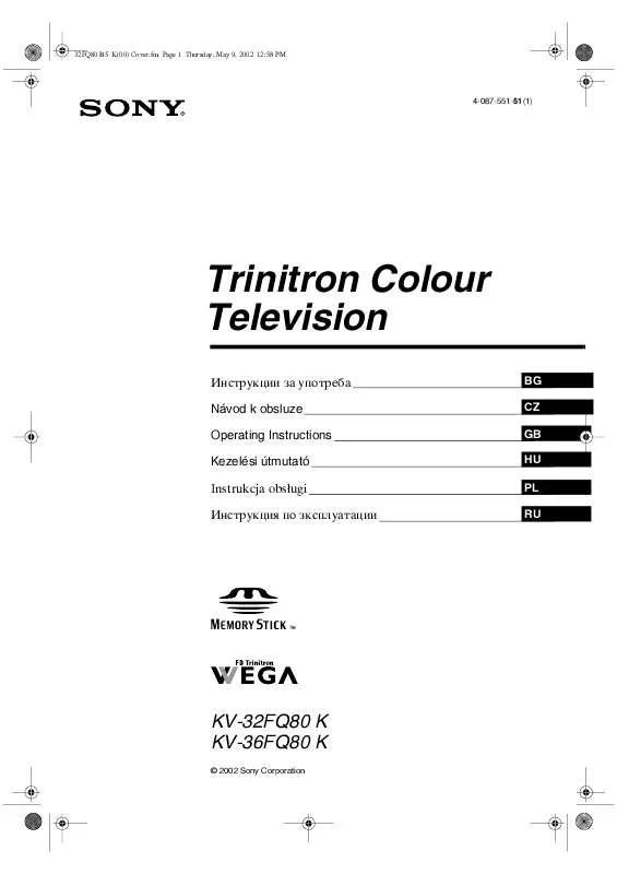 Mode d'emploi SONY KV-32FQ80K