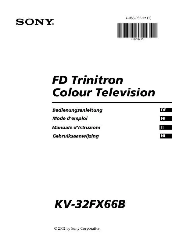 Mode d'emploi SONY KV-32FX66B