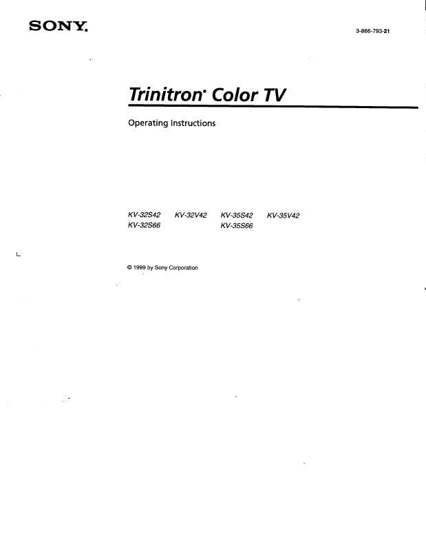 Mode d'emploi SONY KV-32S66