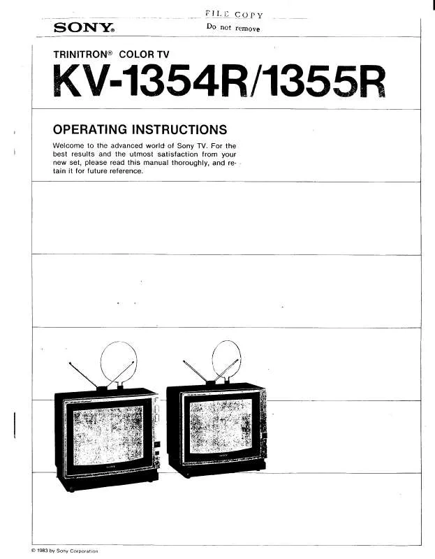 Mode d'emploi SONY KV-1354R