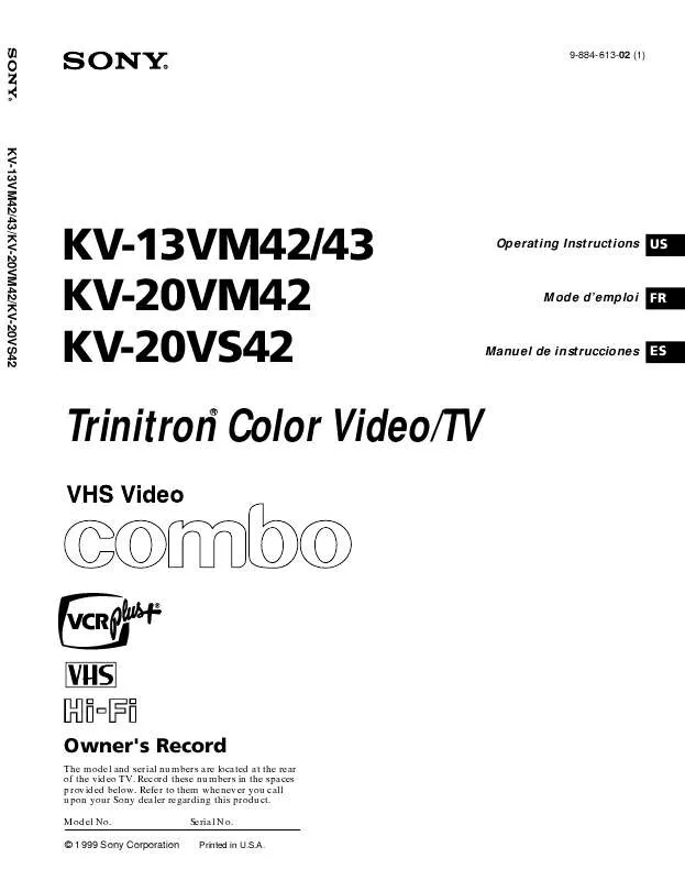 Mode d'emploi SONY KV-13VM42