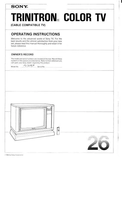 Mode d'emploi SONY KV-2675R