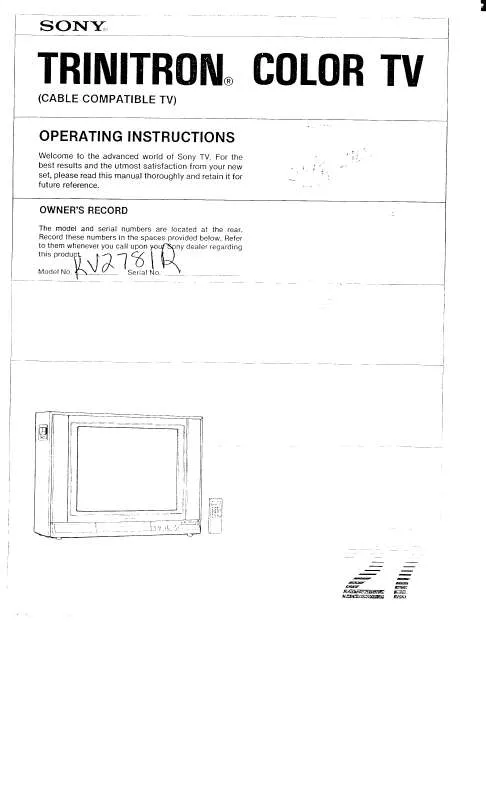 Mode d'emploi SONY KV-2781R