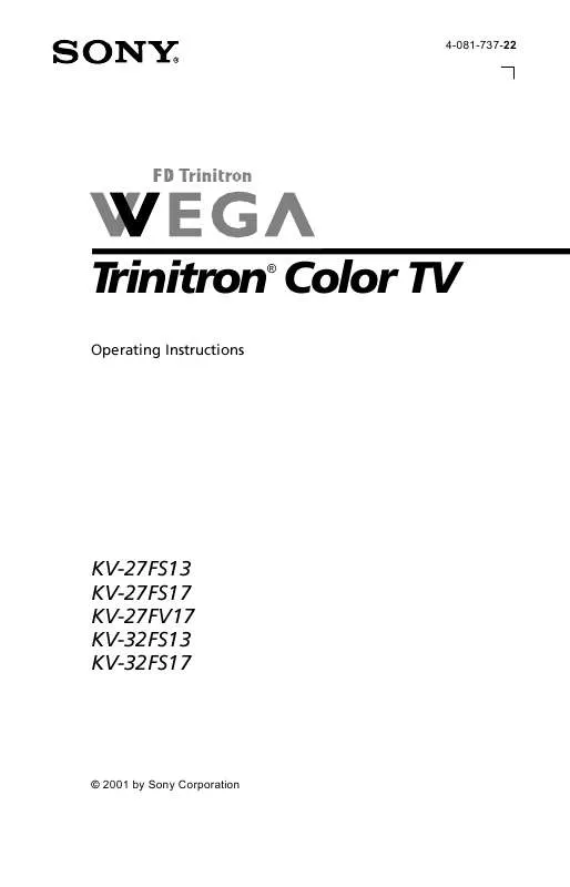 Mode d'emploi SONY KV-27FV17