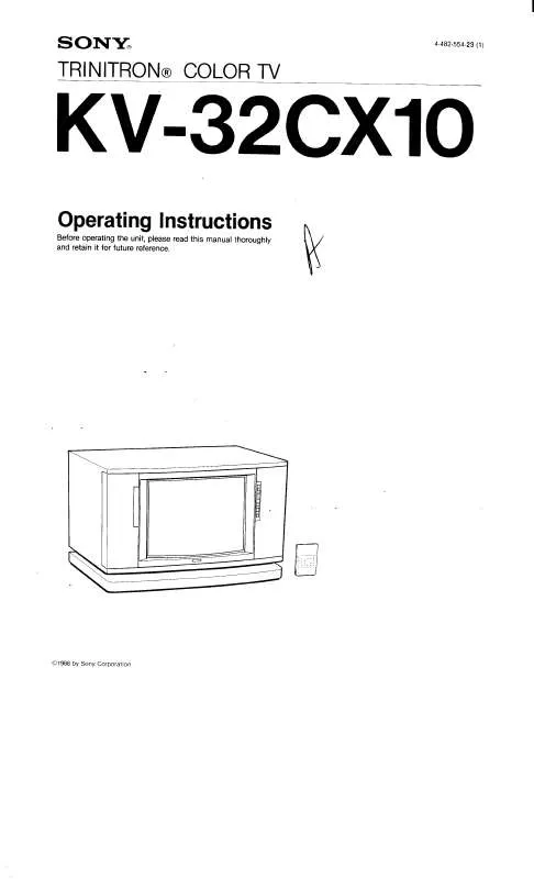 Mode d'emploi SONY KV-32CX10